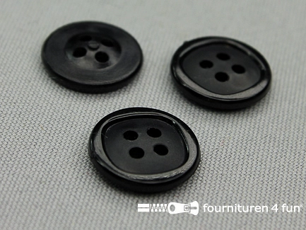 Kunststof design knoop - 18mm - zwart