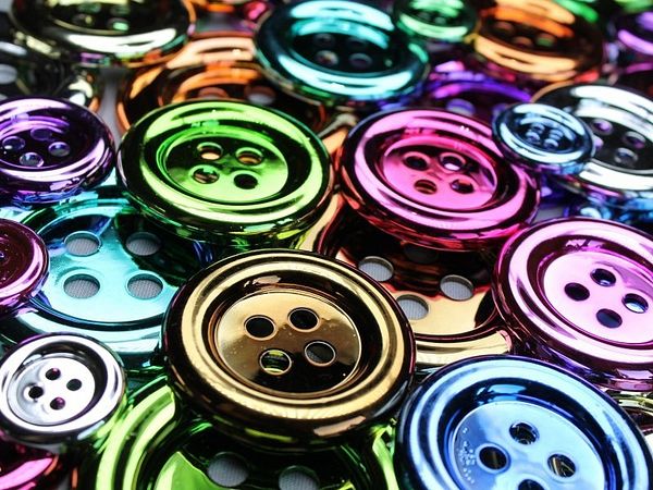 Clowns knopen metallic