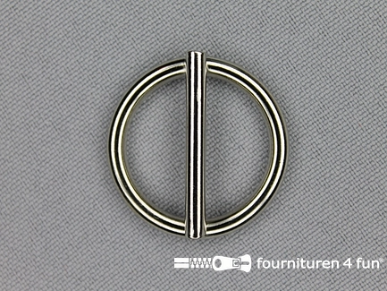 Schuifgesp rond 20mm zilver
