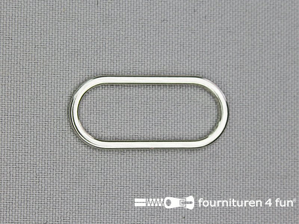 Ovale ring - Schuifpassant - 30mm - zilver
