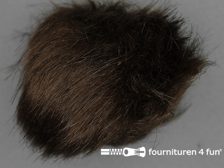 Bont pompon 15cm donker bruin