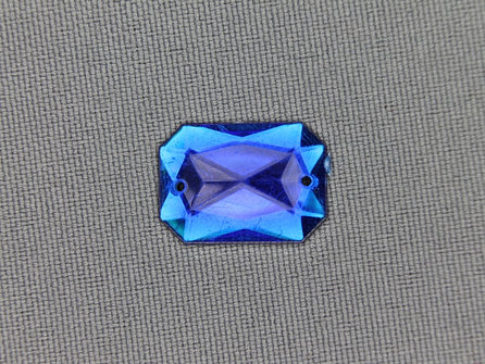 10 stuks Strass steen 12x18mm rechthoek kobalt blauw