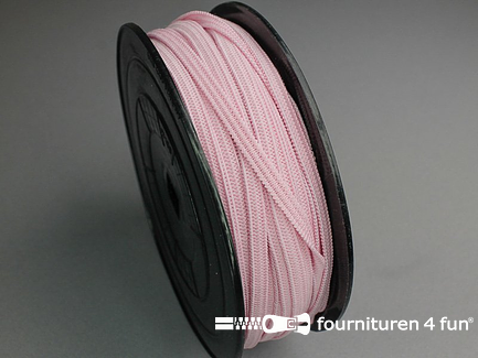 Rol 50 meter gekleurd soepel elastiek - 5mm - roze