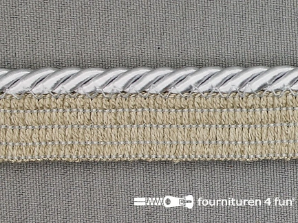 Gedraaid paspelband 18mm licht grijs