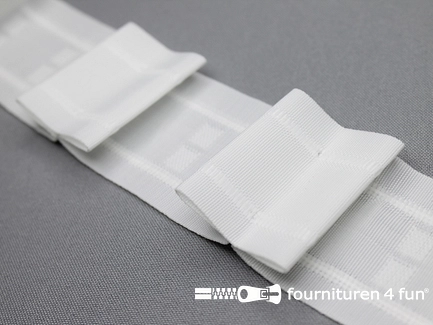 COUPON 79 meter (in meerdere losse stukken) Gordijnband 50mm wit 2-plooi