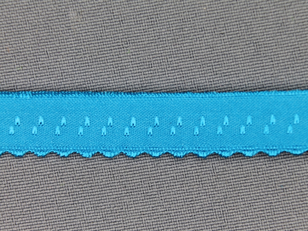 Luxe elastische biasband 12mm aqua blauw