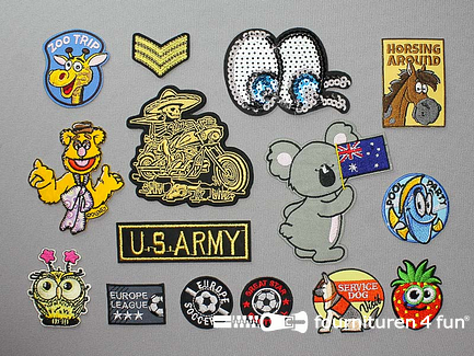 Collectie strijkapplicaties - 15 delige set - opstrijkbare patches