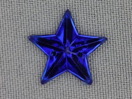 10 stuks Strass stenen ster 25mm kobalt blauw