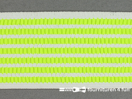 Gekleurd elastiek 56mm ruche neon geel