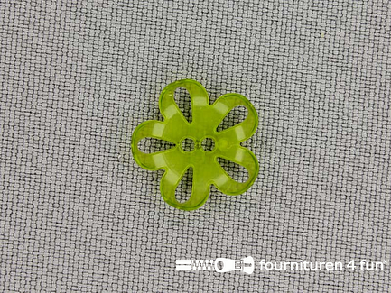 Bloemen knoop 15mm lime groen