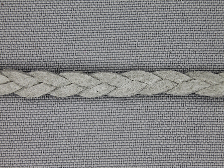 Suede gevlochten band 6mm grijs