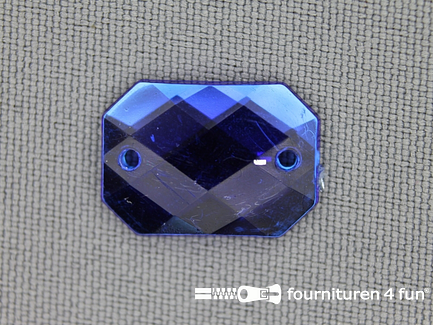 10 stuks Strass stenen rechthoek 18x13mm kobalt blauw