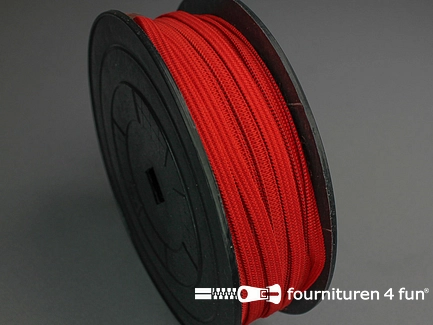 Rol 50 meter gekleurd soepel elastiek - 5mm - rood