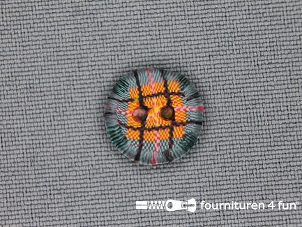 Ibiza knoop 13mm groen - oranje - bruin