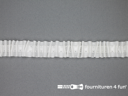 Rol 50 meter gordijnband 25mm - wit - met koord