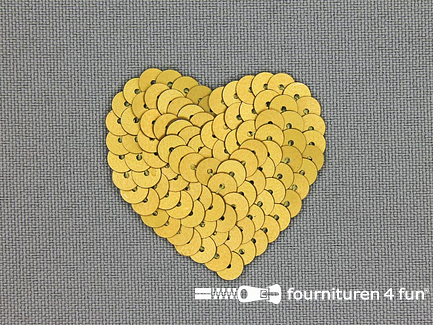 Pailletten applicatie hart 40x40mm goud