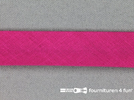 Rol 25 meter katoenen biasband - 18mm - donker fuchsia