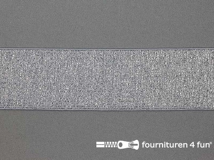 Gekleurd  elastiek 40mm zilver