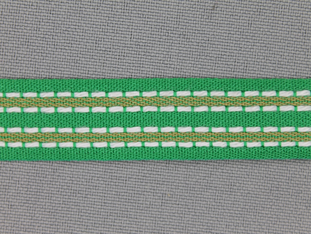 Modern band 15mm stippellijn groen - beige
