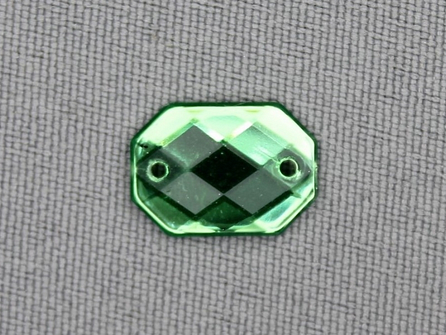 10 stuks Strass stenen rechthoek 14x10mm groen