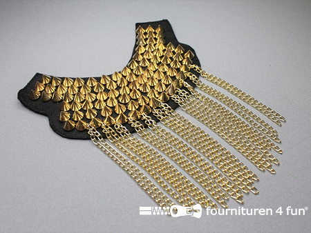 Steampunk schouder epaulet 175x120mm goud