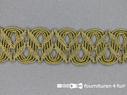 COUPON 7,4 meter (3 stukken, 4,7 + 1,6 + 1,1 meter) Goud band 28mm antique goud
