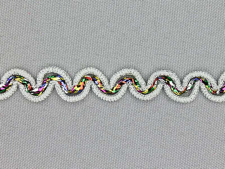 COUPON 4 meter Zilver band 10mm multicolor