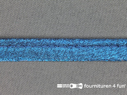 Rol 25 meter lurex paspelband 10mm blauw