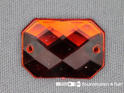5 stuks Strass stenen rechthoek 25x18mm rood