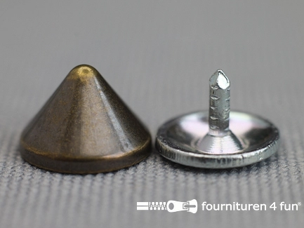 Studs 10mm kegel brons - 10 stuks