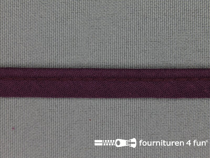 Rol 25 meter katoenen paspelband 10mm aubergine