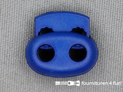Koord stopper 18mm dubbel kobalt blauw