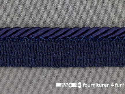 Gedraaid paspelband 18mm marine blauw