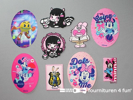 Collectie strijkapplicaties - 9 delige set - opstrijkbare patches