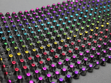 Strass band 95mm spikes multicolor - zwartzilver