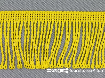 Kaart 25 meter nylon franje - 60mm - fel geel