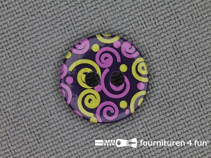 Kinder knoop 12mm krul paars - lila - groen