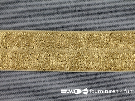 Elastische lurex biasband 19mm goud