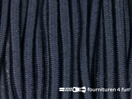 Rol 50 meter elastisch koord 3mm marine blauw