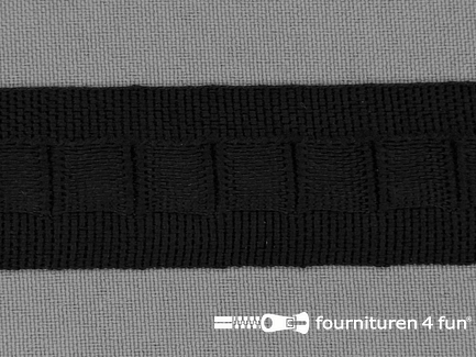 Rol 50 meter plooiband - ca. 25mm - zwart