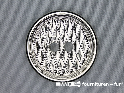 Chroom knoop - 44mm - ruit