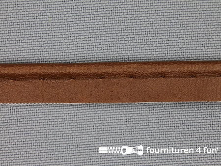 Skai paspelband - 10mm - licht bruin