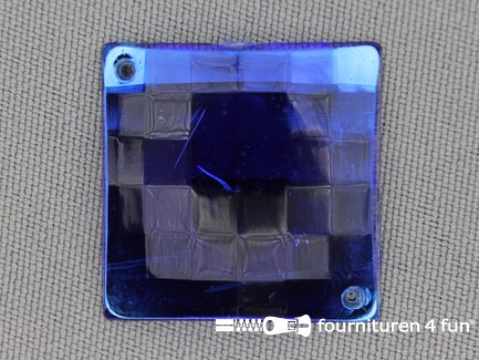 5 stuks Strass stenen vierkant 25mm kobalt blauw