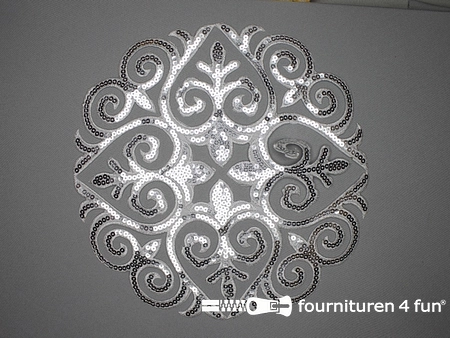 Pailletten applicatie 290x285mm extra large zilver