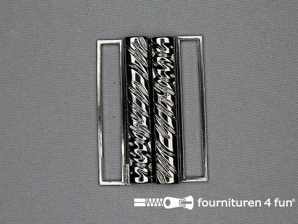 Inhaakgesp 50mm zwart zilver