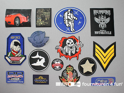 Collectie strijkapplicaties - 15 delige set - opstrijkbare patches