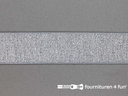 Gekleurd  elastiek 30mm zilver