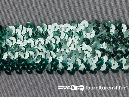 Elastische pailletten band 36mm mint groen