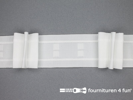 COUPON 8 meter Gordijnband 55mm wit 3-plooi
