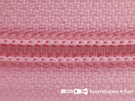 Deelbare spiraal rits nylon 5mm licht roze